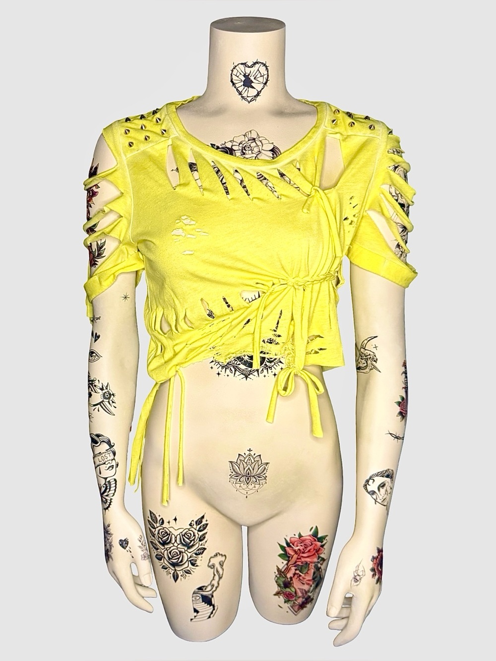 Custom shredded yellow punk tee